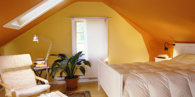 Bold Painted Attic Room