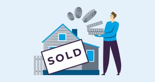 Illustration of sold sign on a house